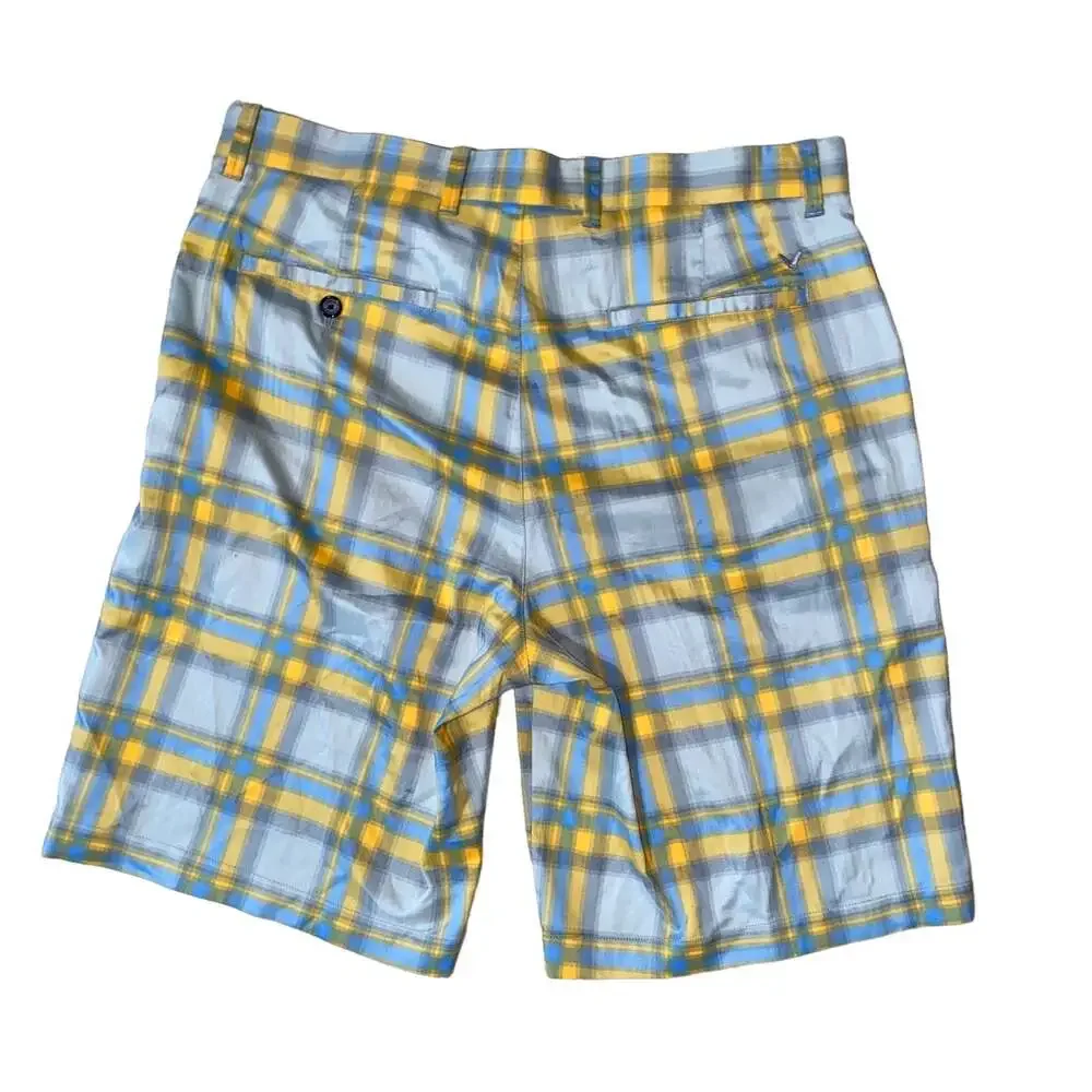 Callaway Plaid Preppy Casual Gorp Golf Shorts with two front slant pockets sz 36